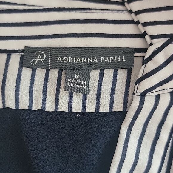 Adiranna Papell Navy Blue Layered Look Women's Top Size M - Picture 7 of 10